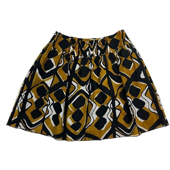 Anthropologie Mini skirt women's 4 brown black ruffle Anna Sui - Picture 1 of 6